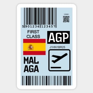 Malaga Spain travel ticket Magnet